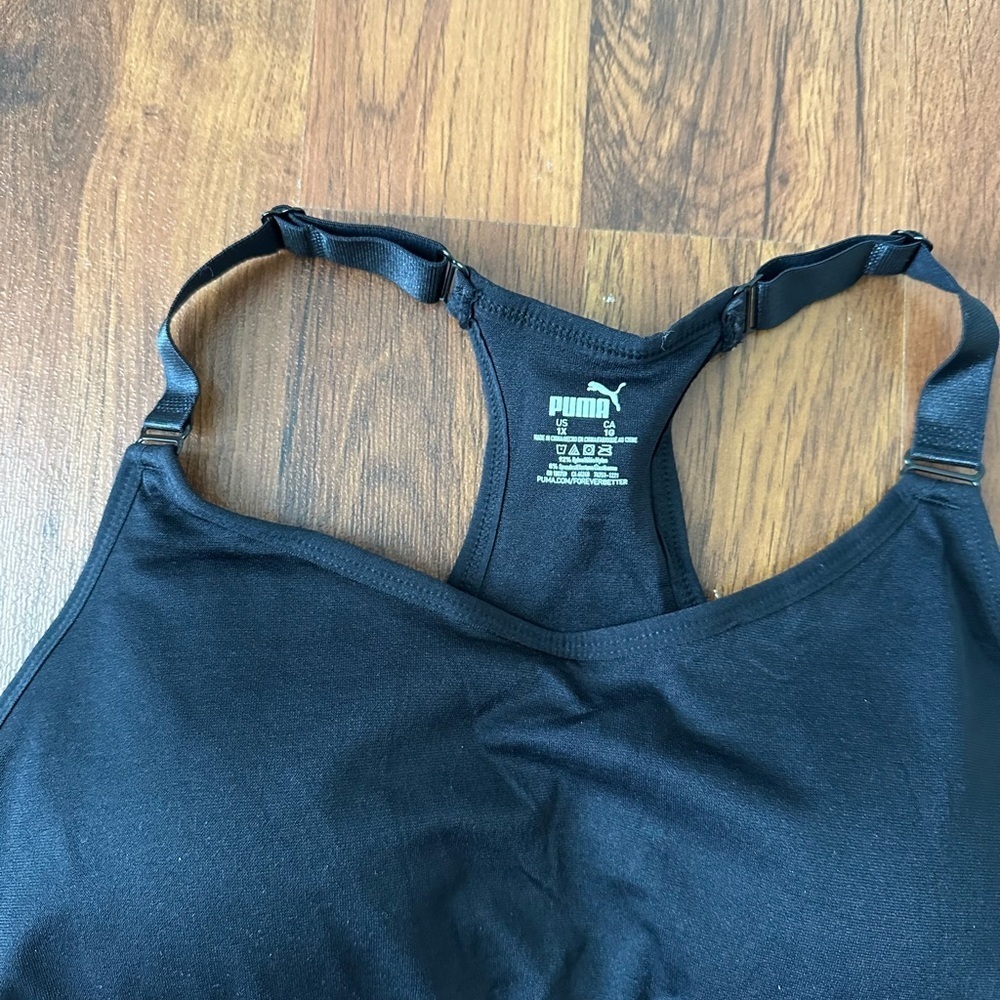 Puma Black Sports Bra with Racerback Design - Picture 6 of 7